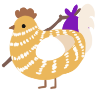 peaches and cream, a honey and cream chicken with a bar pattern