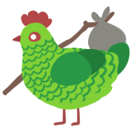Redlight Greenlight, a grass and viridian chicken with a lace pattern