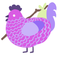 (unnamed), a orchid and lilac chicken with a lace pattern