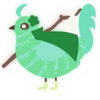 Onyx, a spring and mint chicken with a bar pattern