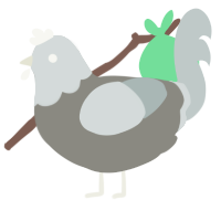 another pidgeon, a ash and silver chicken with a head pattern