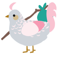 (unnamed), a mist and rose chicken with a half-lace pattern