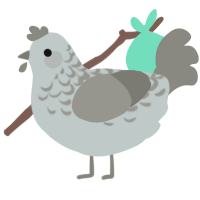 Happily Ever After, a silver and ash chicken with a half-lace pattern