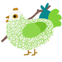(unnamed), a white and grass chicken with a double-lace pattern