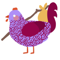 Tender, a lilac and maroon chicken with a double-lace pattern