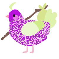 More Dragonfruit, a amethyst and apple chicken with a double-lace pattern