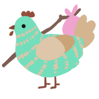 (unnamed), a mint and beige chicken with a bar pattern