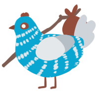 (unnamed), a cerulean and mist chicken with a bar pattern