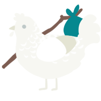 chocolate, a white chicken with a half-lace pattern