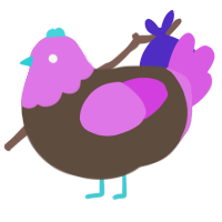 Ice Cream, a bark and orchid chicken with a head pattern