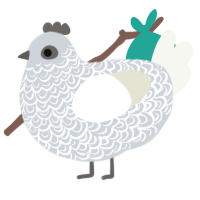 Brocade, a mist and white chicken with a double-lace pattern