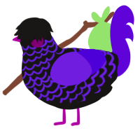 Hot Topic Princess, a sable and blurple chicken with a lace pattern