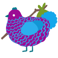 Why Are You Plum, a plum and sky chicken with a lace pattern