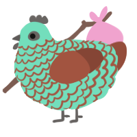 Mint chip, a mint and russet chicken with a lace pattern