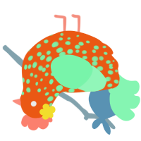 鏡, a sky and wine chicken with a speckle pattern