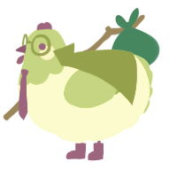 gumshoe, a white and grass chicken with a head pattern