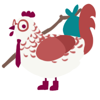 Hyppocrates, a white and red chicken with a half-lace pattern