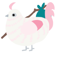 Legally Distinct, a white and rose chicken with a bar pattern