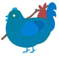 Bluebert, a sea and sapphire chicken with a double-lace pattern