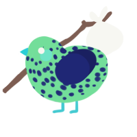 Mint Choco Chip, a spring and navy chicken with a speckle pattern