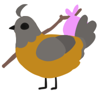 Reed, a ochre and grey chicken with a head pattern