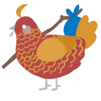 Plumsauce, a red and orange chicken with a lace pattern
