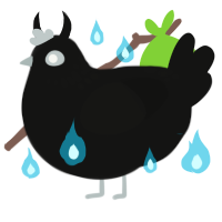 Fallen Twilight, a black chicken with a neck-speckle pattern