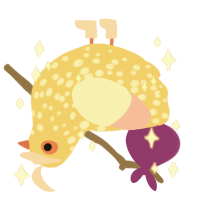 A honey and pink chicken with a speckle pattern