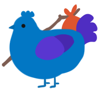 bloo, a sapphire and indigo chicken