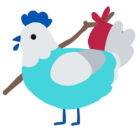 (unnamed), a aqua and mist chicken with a head pattern