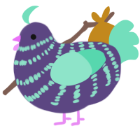 Saikau, a overcast and mint chicken with a bar pattern