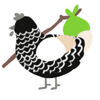 Coal Ice Cream, a black and cream chicken with a lace pattern