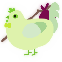 uranium glass, a apple and gluppy chicken