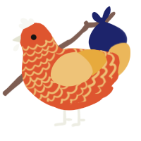 Candy, a vermilion and honey chicken with a lace pattern