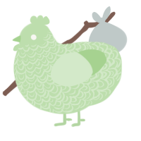 gloppy, a gluppy chicken with a double-lace pattern