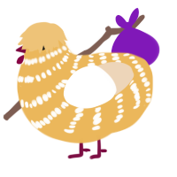 Mustard, a honey and cream chicken with a bar pattern