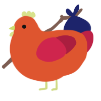 (unnamed), a vermilion and crimson chicken