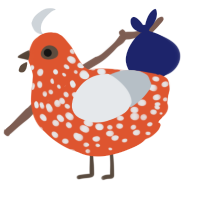 (unnamed), a vermilion and mist chicken with a speckle pattern