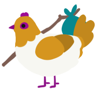 (unnamed), a white and ochre chicken with a head pattern