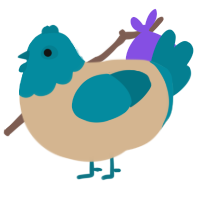 jackie, a beige and sea chicken with a head pattern