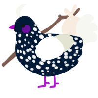 (unnamed), a tumblr and white chicken with a speckle pattern