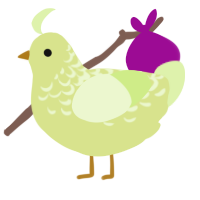 Pear, a lemon and apple chicken with a half-lace pattern