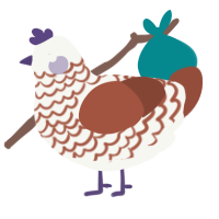Skibidi Slicers, a white and russet chicken with a lace pattern
