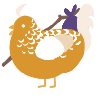 Yellow Ahh, a orange and cream chicken with a half-lace pattern