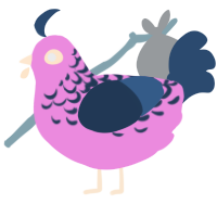 lavender night, a leaf and beige chicken with a half-lace pattern