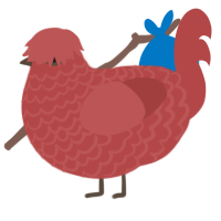 (unnamed), a red chicken with a lace pattern
