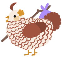 Caramel mocha, a cream and russet chicken with a lace pattern