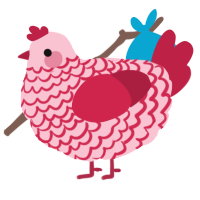 Rose, a rose and crimson chicken with a lace pattern