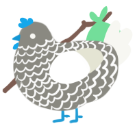 Tracer, a ash and white chicken with a lace pattern