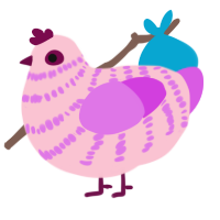Amnesia, a rose and orchid chicken with a bar pattern